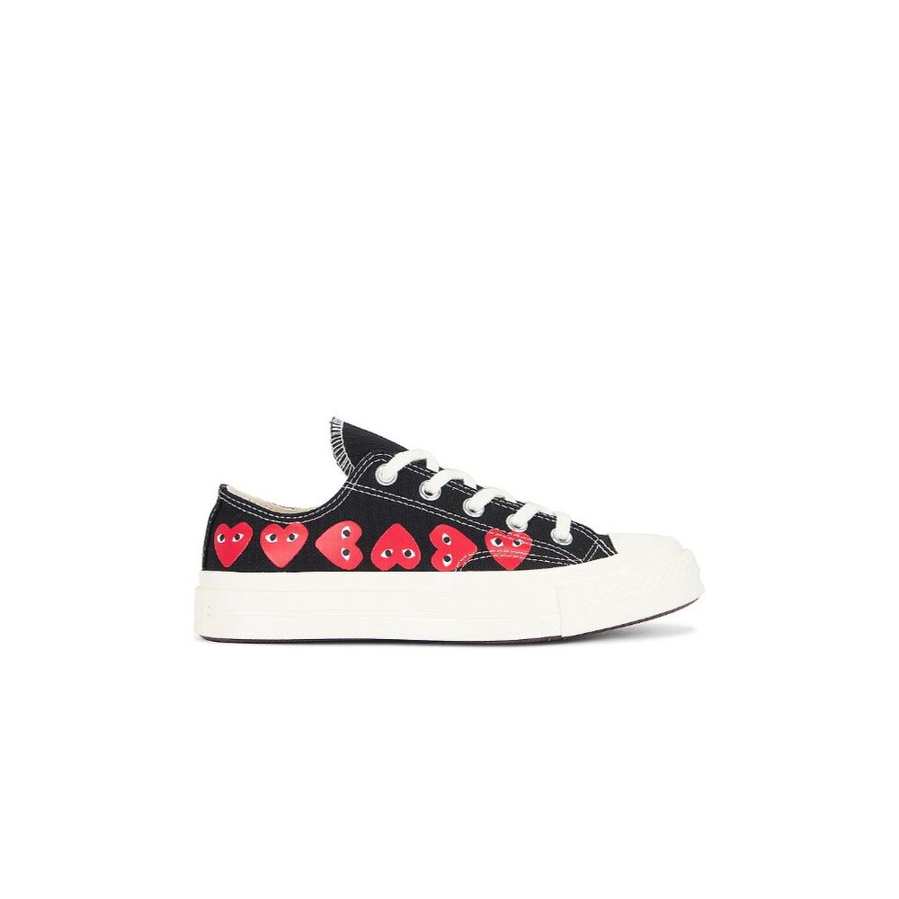 COMME des GARCONS PLAY Converse Multi Heart Low Top in Black - Picture 4 of 9